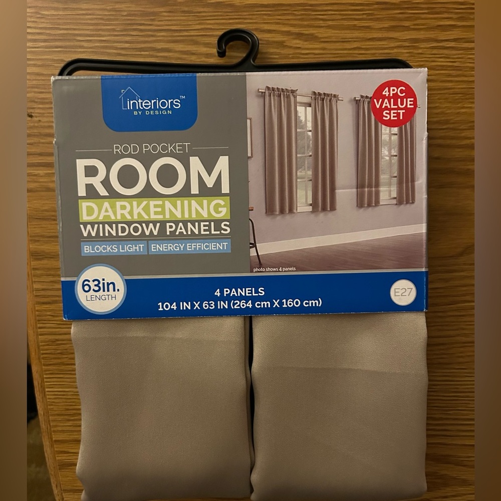 Room Darkening panels 4 piece value set